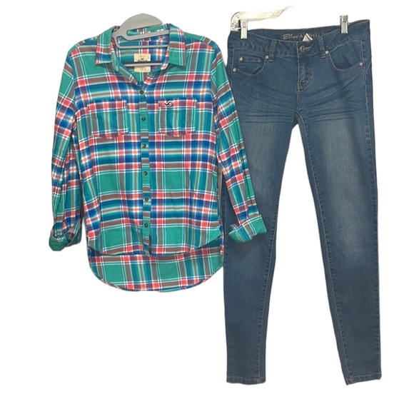 Blue Asphalt Skinny Jeans Flattering Cut on Back Side Like New Condition Size 9 - Picture 1 of 5